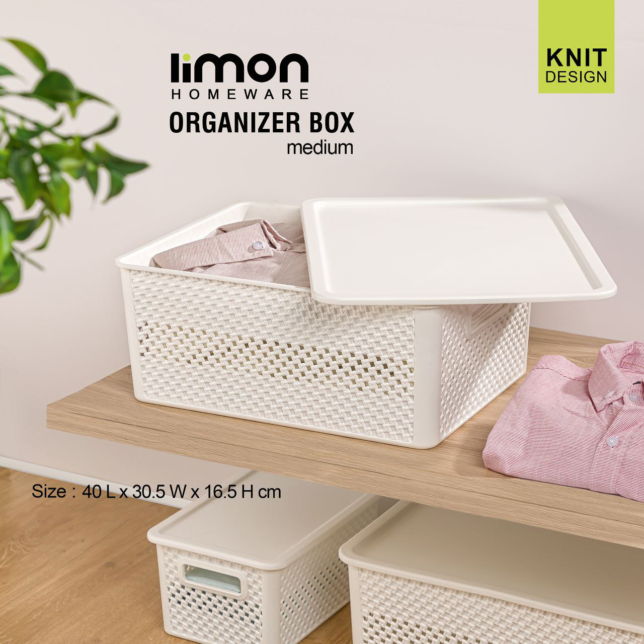 مشخصات ، قیمت و خرید انلاین باکس نظم دهنده دربدار متوسط طرح بافت لیمون کد 215735  