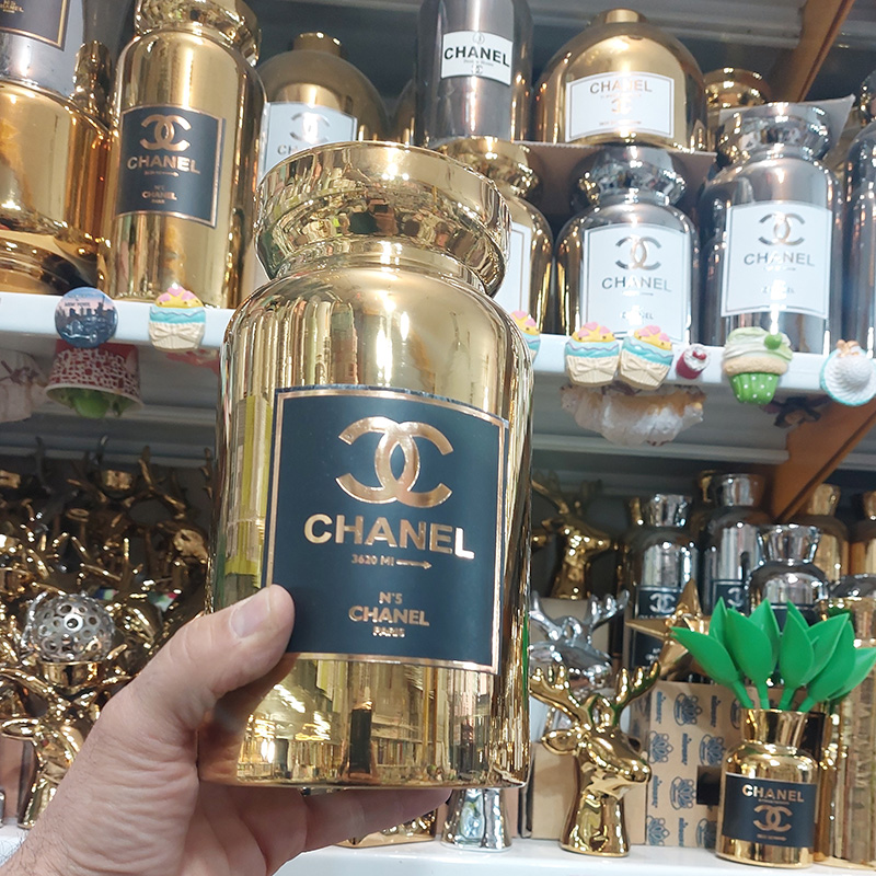 مشخصات ، قیمت و خرید انلاین گلدان CHANEL سایز بزرگ (نقره ای)       